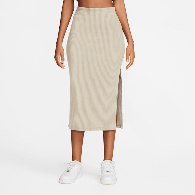 Nike Sportswear Chill Knit Ribbed Midi Skirt beż 30933 1