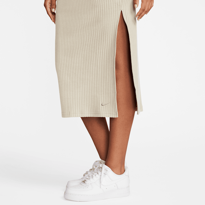 Nike Sportswear Chill Knit Ribbed Midi Skirt beż 30933 4