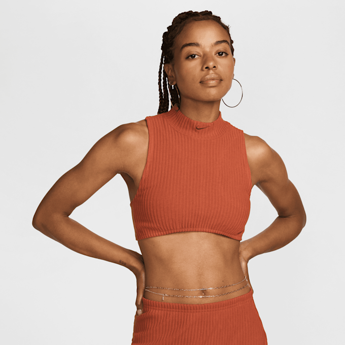 Nike Sportswear Chill Knit Rib Crop Tank laranja 30943 1