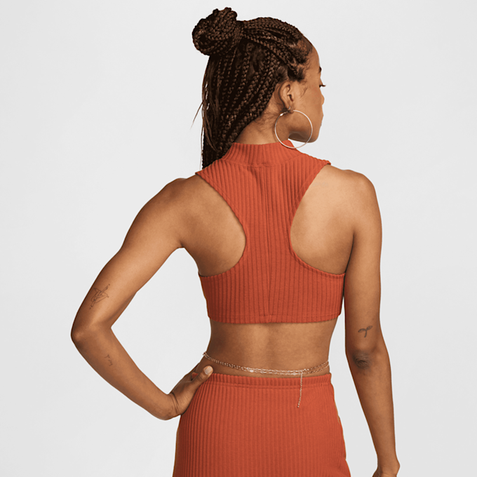 Nike Sportswear Chill Knit Rib Crop Tank naranja 30943 2