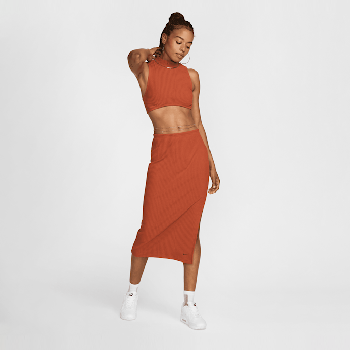 Nike Sportswear Chill Knit Rib Crop Tank narančasta 30943 5