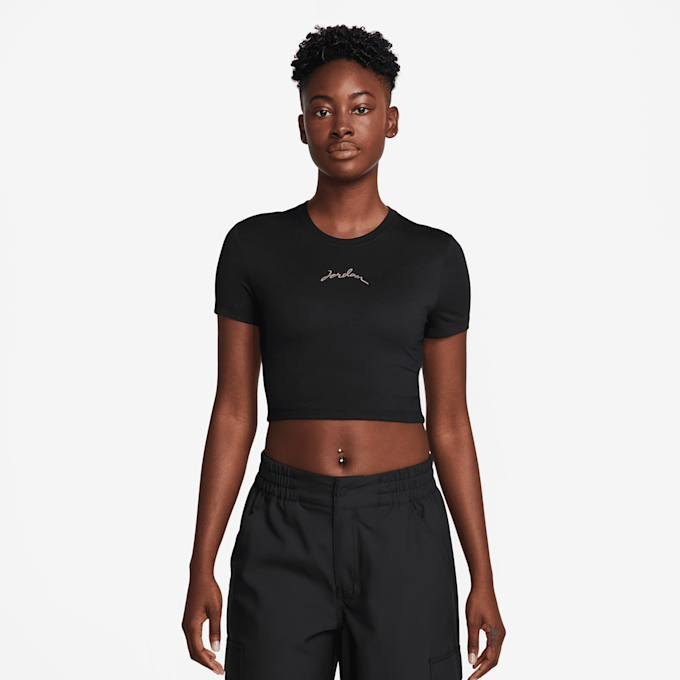 Jordan Short Sleeve Graphics Slim Crop Tee noir 31081 1