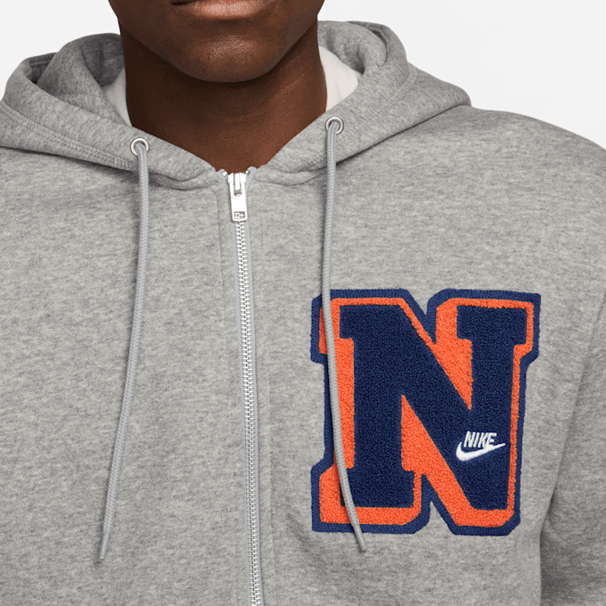 Nike Club Basketball Fullzip Pullover Hoodie Varsity gris 31205 3