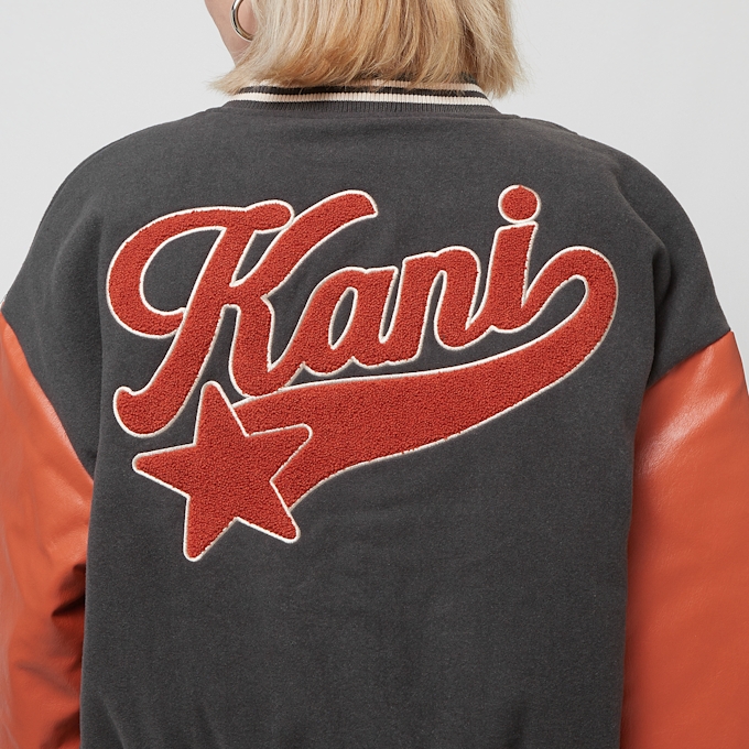 Karl Kani Retro Patch Star Logo Oversized College Jacket zwart 31384 4