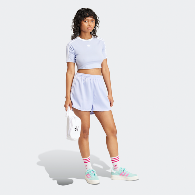 adidas Originals adicolor 3-Streifen Crop T-Shirt lila 31586 5