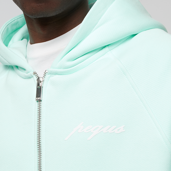 PEQUS Chest Logo Zip-Hoodie turkoois 31726 3