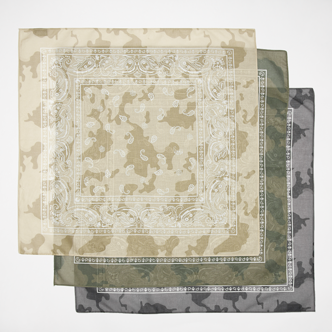 SNIPES Flag Label Basic Logo Paisley Bandana Camo (3 Pack) multicolor 31740 1