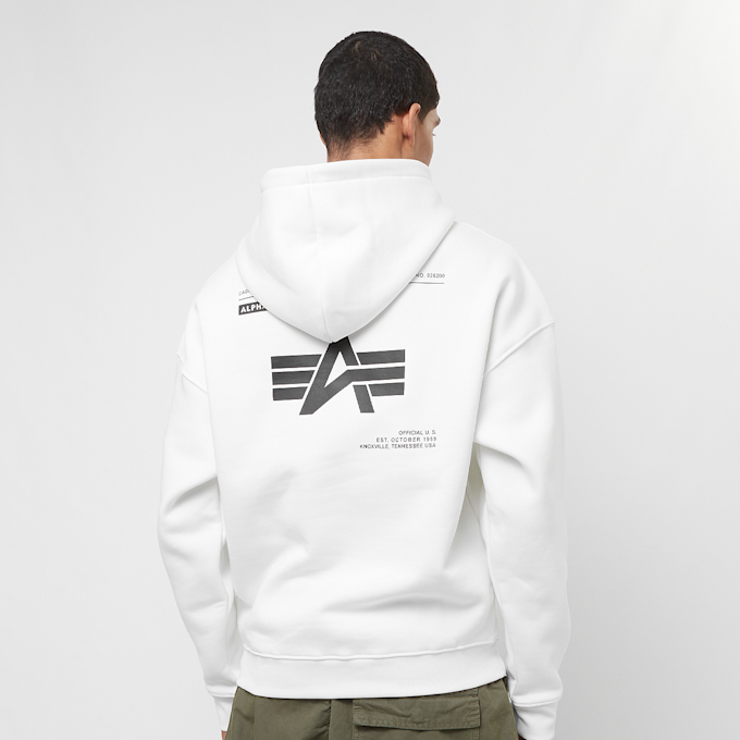 Alpha Industries Logo Backprint Hoody weiß 31771 1