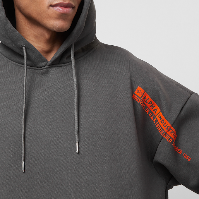 Alpha Industries Flock Logo Hoody grigio 31772 3