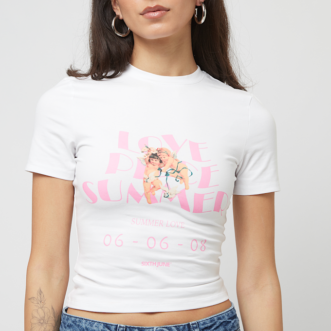 Sixth June Love Summer Print Bodycon Shortsleeve Tee bianco 31805 3