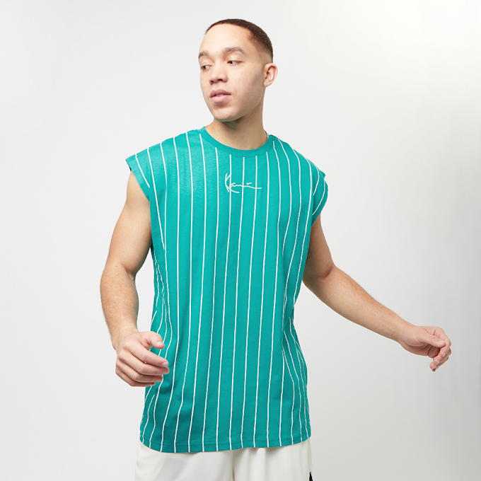 Karl Kani Small Signature Pinstripe Sleeveless Tee turkusowy 31904 1