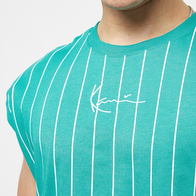 Karl Kani Small Signature Pinstripe Sleeveless Tee turkusowy 31904 3