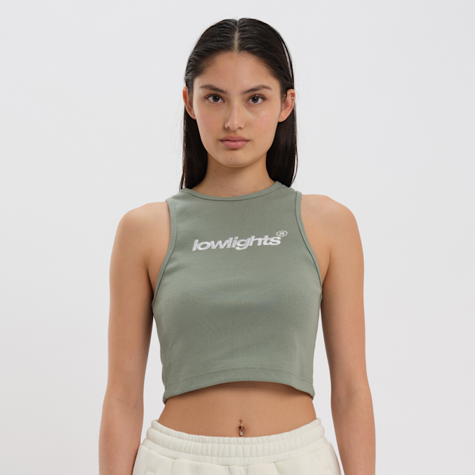 Low Lights Studios Basic Crop Top grün 32002 1