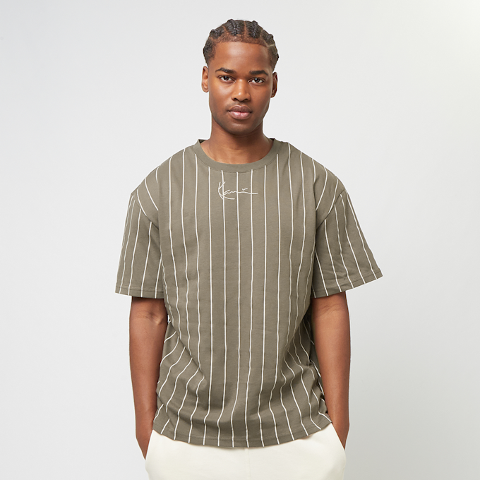 Karl Kani Small Signature Essential Pinstripe Tee light darkbrown/sand smeđa 41330 1