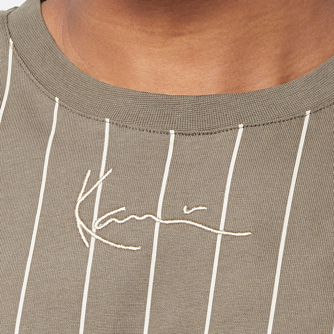 Karl Kani Small Signature Essential Pinstripe Tee light darkbrown/sand marrón 41330 3