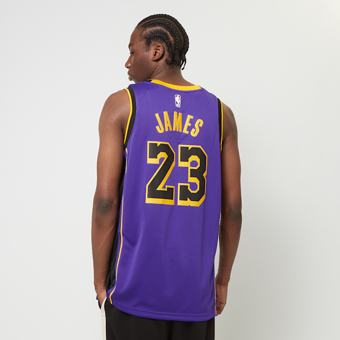 Jordan LeBron James Los Angeles Lakers Statement Edition Dri-FIT NBA Swingman Jersey violeta 32656 2