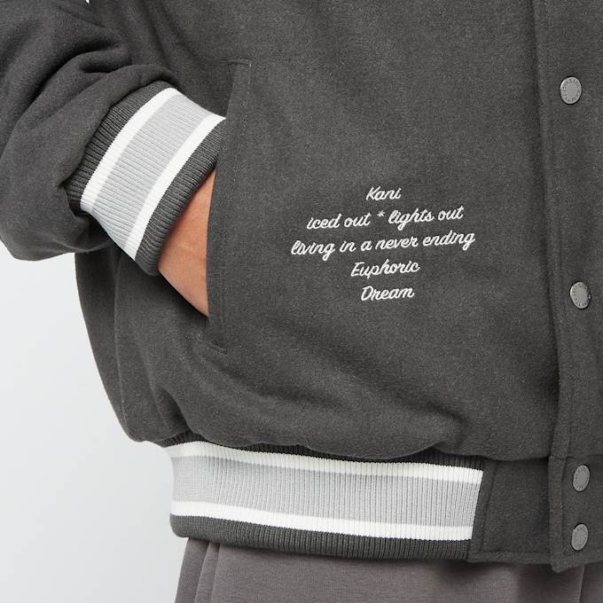 Karl Kani Kani Snow Tiger College Jacket off-white/light blue cinzento 41368 4