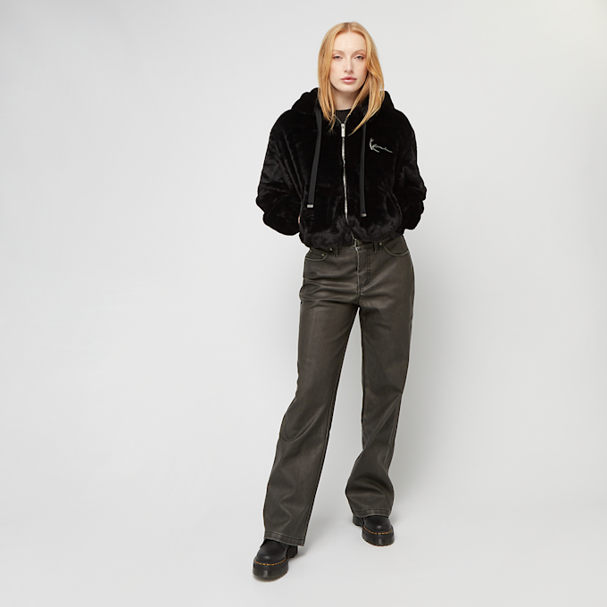 Karl Kani Metal Signature Vegan Fur Zip Hoodie Jacket crna 41347 4