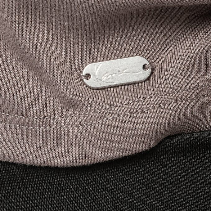 Karl Kani Small Metal Plate Off Shoulder LS taupe marrone 41367 3