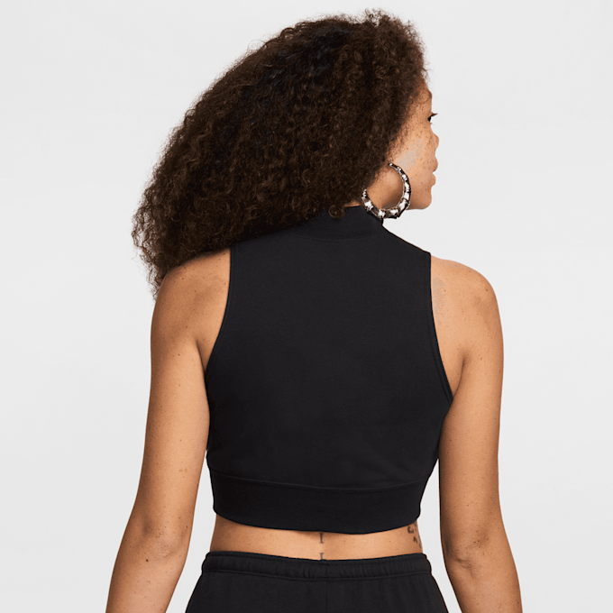 Nike Slim Cropped 1/2-Zip French Terry Tanktop schwarz 32729 2