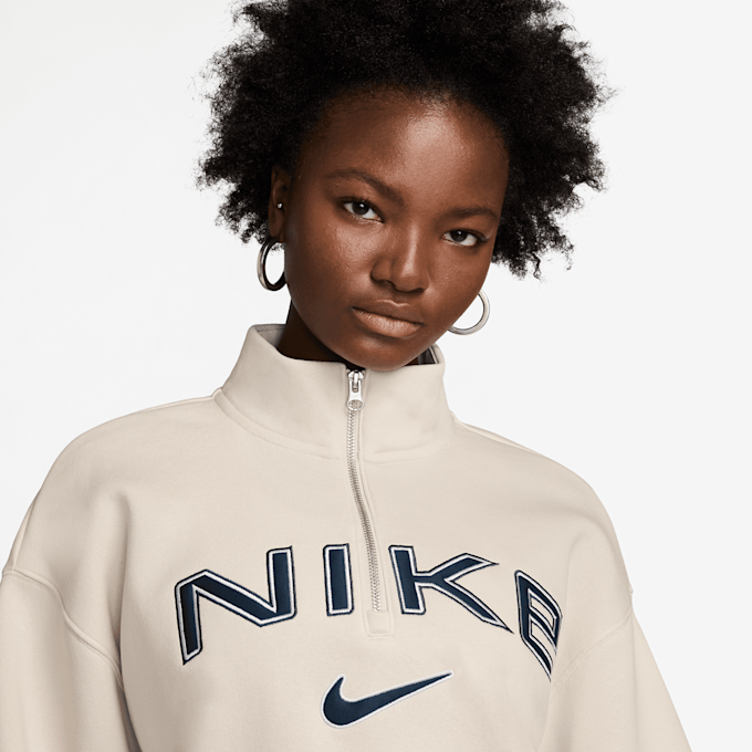 Nike Sportswear Phoenix Fleece Over-Oversize Logo Quarter-Zip Top bež 32748 3