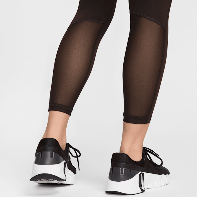 Nike Pro High-Waisted 7/8 Mesh-Paneled Leggings brązowy 29506 5