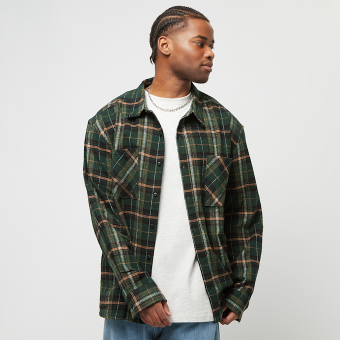 Urban Classics Boxy Fane Check Shirt groen 29811 1