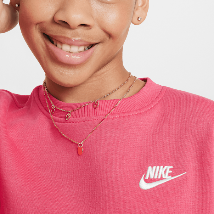 Nike Sportswear Club Fleece Boxy Crew Low Brand Read różowy 29817 3