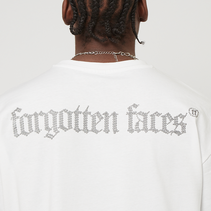 Forgotten Faces Diamond Skull Oversize Tee bianco 30014 4