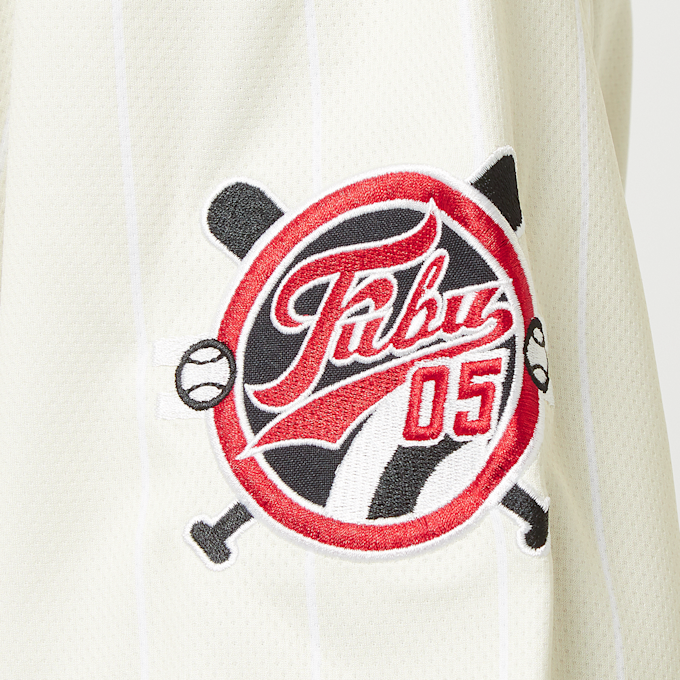 FUBU Varsity Baseball Jersey beige 32785 4