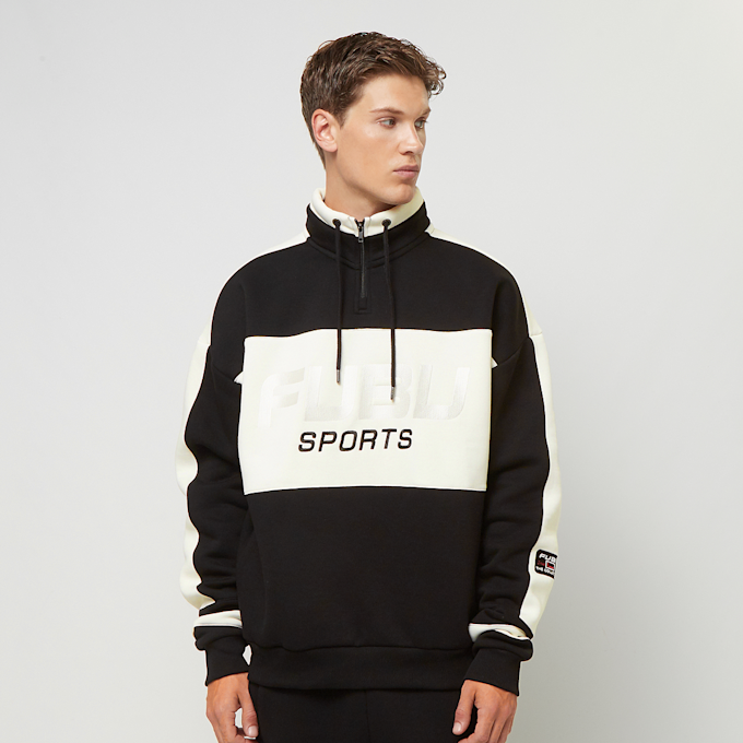 FUBU Corporate Sprts Zip Hooded Check Sweatshirt zwart 32786 1