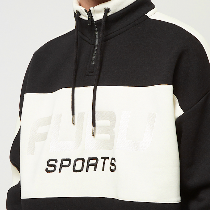 FUBU Corporate Sprts Zip Hooded Check Sweatshirt zwart 32786 3