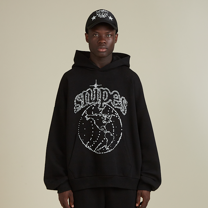 SNIPES Globe Studs Oversized Hoodie zwart 33007 1