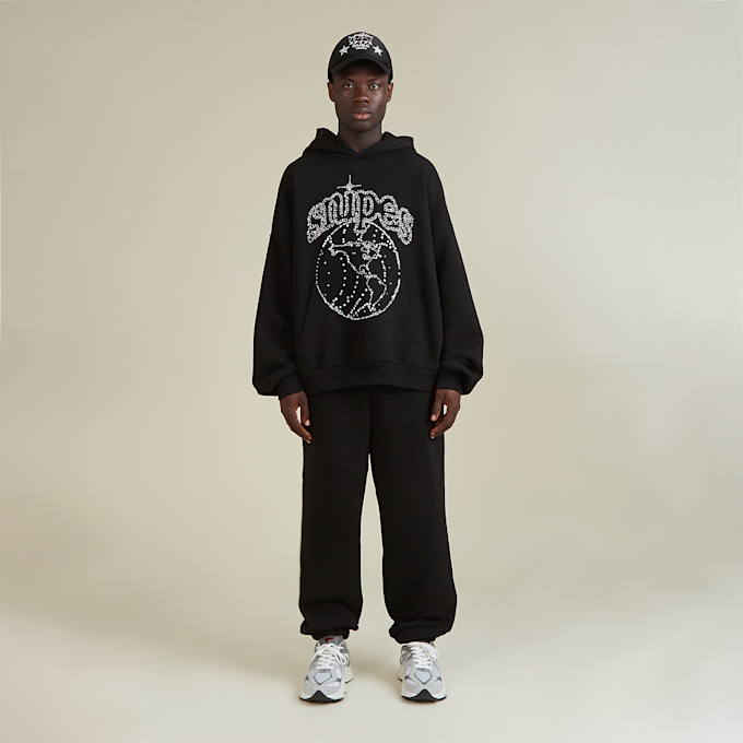 SNIPES Globe Studs Oversized Hoodie czarny 33007 6