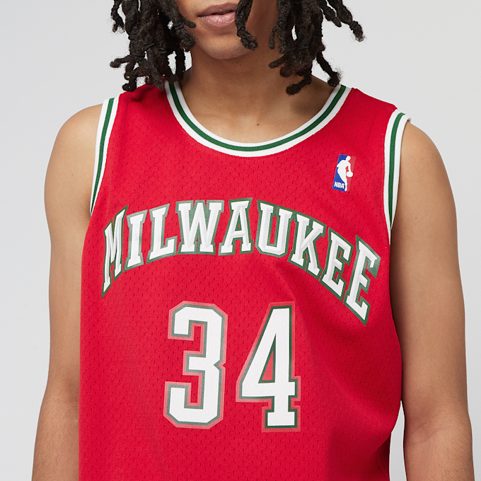 Mitchell & Ness Giannis Antetokounmpo NBA Milwaukee Bucks 2014/15 Swingman Jersey rouge 33111 3