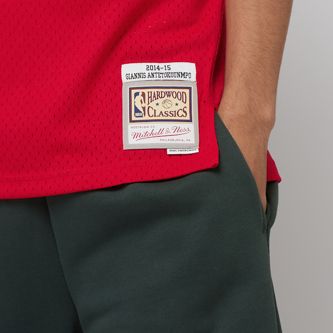 Mitchell & Ness Giannis Antetokounmpo NBA Milwaukee Bucks 2014/15 Swingman Jersey rot 33111 4