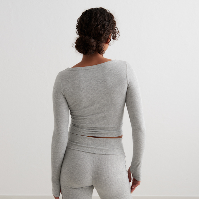 aim'n Ease Ribbed Long Sleeve Top gris 33142 2
