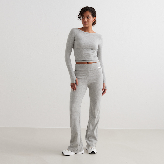 aim'n Ease Ribbed Long Sleeve Top siva 33142 4