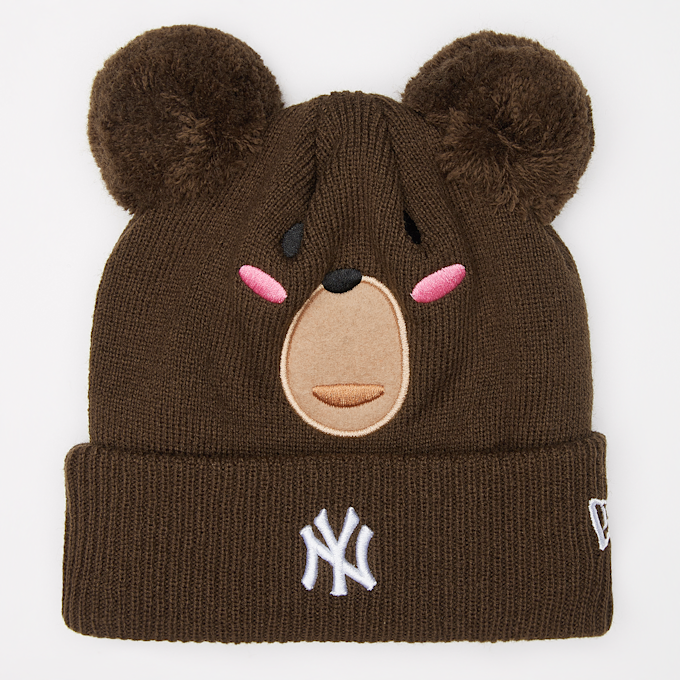 New Era Knit Medium Animal Pom Beanie MLB New York Yankees castanho 33204 1