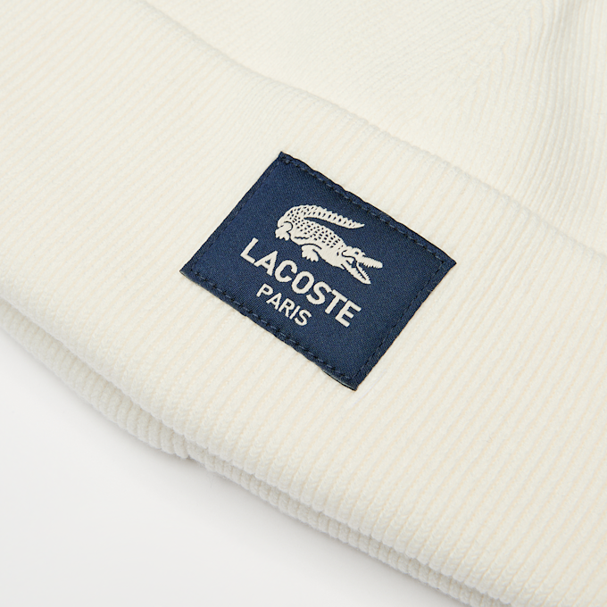 Lacoste Woven Label Beanie beige 89776 3