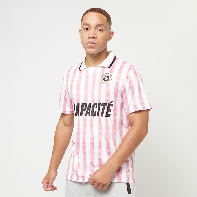 Capacité Logo Stripe Polo Tricot rose/white różowy 33368 1