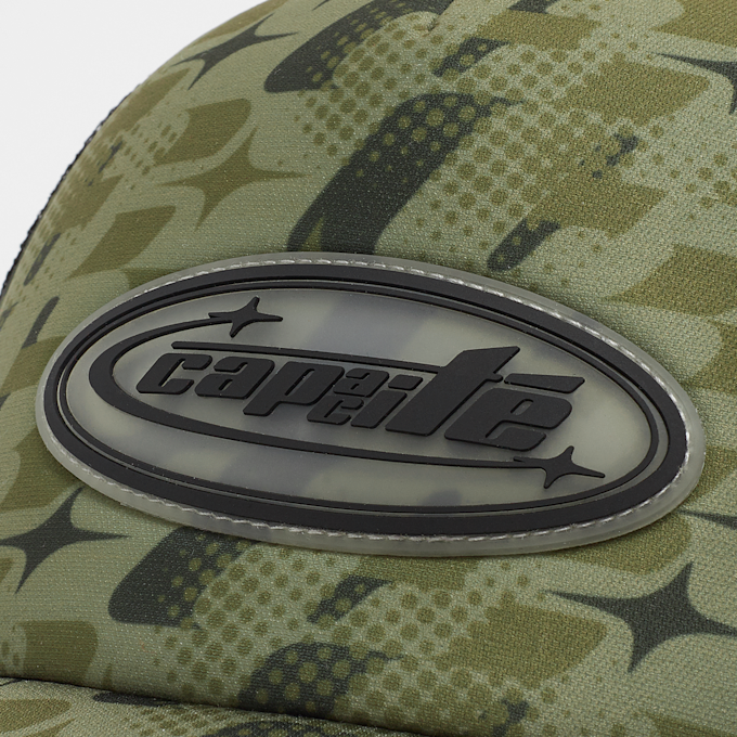 Capacité Logo Rubber Badge Camo Trucker Cap verde 33438 4