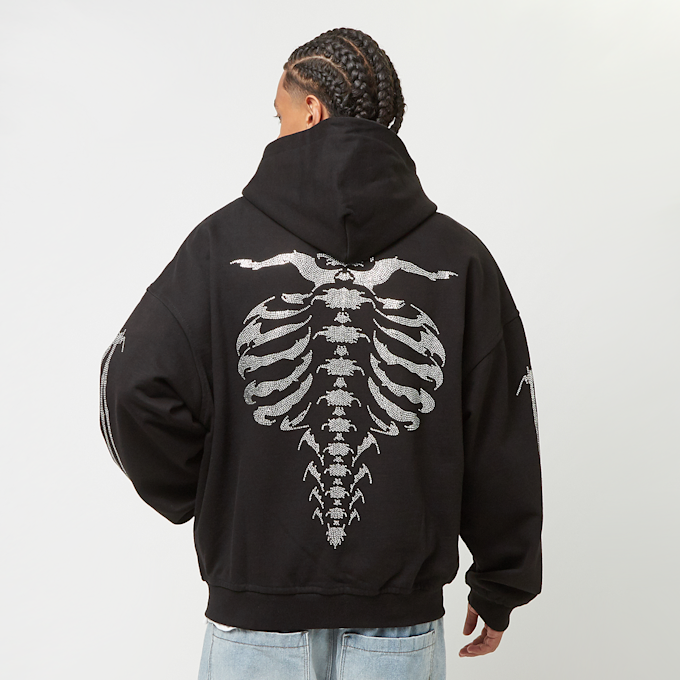 FAVELA Ribcage Rhinestone Frontzip czarny 41557 2