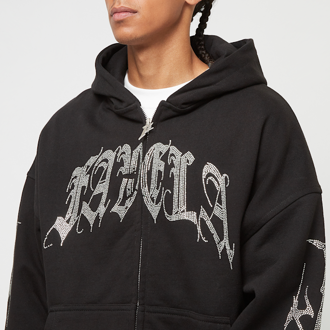 FAVELA Ribcage Rhinestone Frontzip preto 41557 3