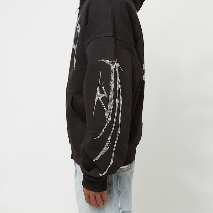 FAVELA Ribcage Rhinestone Frontzip czarny 41557 4