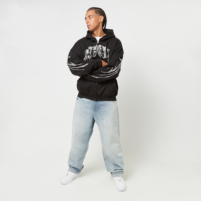 FAVELA Ribcage Rhinestone Frontzip czarny 41557 7