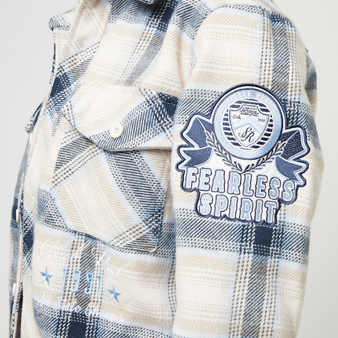 Smoke Rise Oversized Plaid Shirt niebieski 40110 3