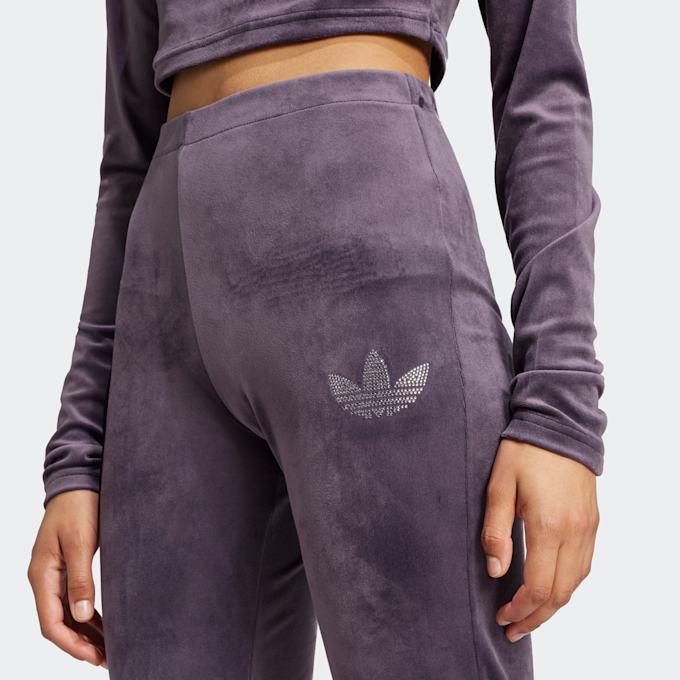 adidas Originals Velvet Rhinestone Trefoil Hose viola 40113 3