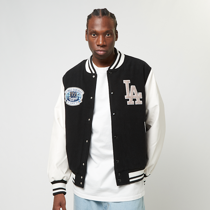New Era LA Dodgers MLB Patch Varsity Jacket noir 45609 1