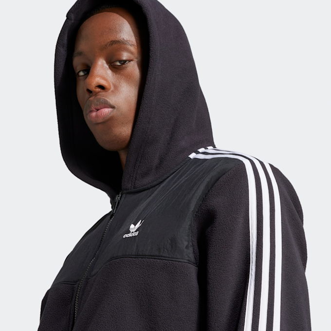 adidas Originals Adicolor 3-Stripes Teddy Fleece Hoodie-Jacket noir 40139 3